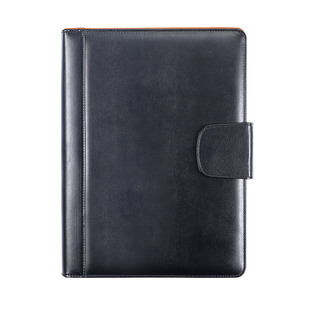 a4多功能文件夹皮质活页经理夹定制谈单本展业夹收纳册带计算器商务置业顾问销讲夹办公销售黑色文件夹资料册