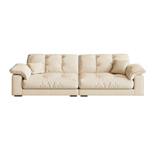 奶油风布艺沙发客厅2026新款小户型家用可拆洗三人位直排云朵沙发