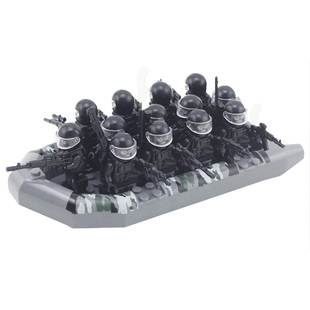 军事积木小兵人仔吃鸡特种兵悍马装甲车警察士兵军人男孩拼装玩具