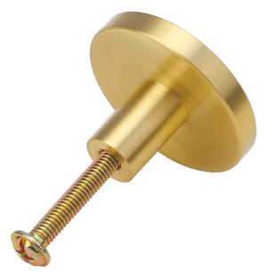 铜匠师北欧轻奢抽屉衣柜门黄铜把手衣橱柜子简约单孔圆形金色拉手