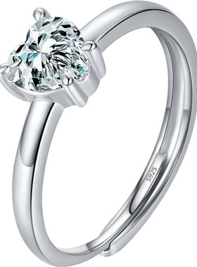 摩典小众设计锆石心形戒指