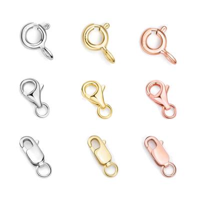 s925项链扣diy龙虾吊坠弹簧18k金