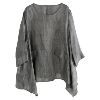 复古禅意扎染亚麻怀旧茶服套装仙