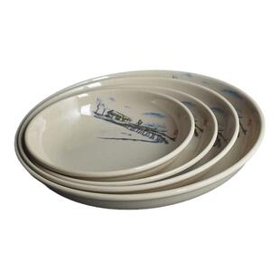 10个装密胺餐具耐摔盘子中式快餐店深盘商用塑料餐厅小吃碟食品级