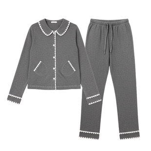 loveloc月子服纯棉四季孕妇睡衣产妇哺乳家居服外穿夏薄透气