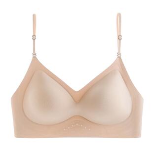 挂脖式露背内衣女隐形无痕细肩带性感交叉美背一体式防下垂文胸罩