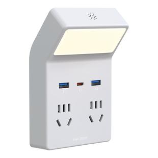床头小夜灯卧室睡眠灯台灯带插座式照明灯一体多功能新款插电壁灯