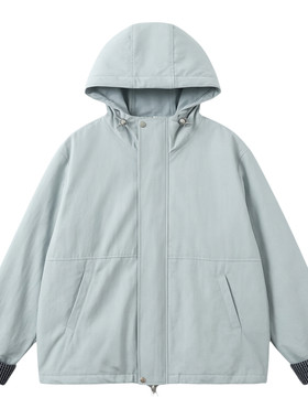 胖妹妹宽松棉服女连帽派克服外套