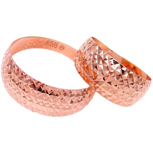 正品纯俄罗斯585紫金戒指 欧洲14K玫瑰金满天星车花指环女彩金