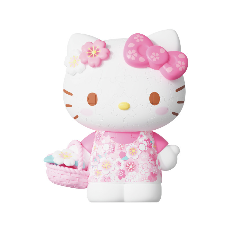 3D-JP三丽鸥Hello Kitty拼装积木造型立体拼图潮玩手办七夕礼物