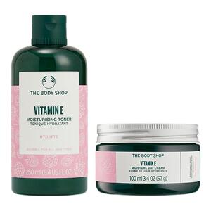【官方正品】The body shop 维他命E爽肤水250ml+日霜100ml锁润湿
