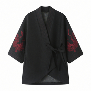 NEONPOND天池秘境《启程·观兽》形意生肖道袍廓形刺绣双面穿外套