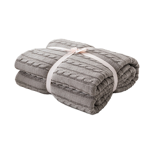 纯棉针织毛毯加厚办公室沙发午睡休闲毯子民宿床旗床尾巾盖毯冬季