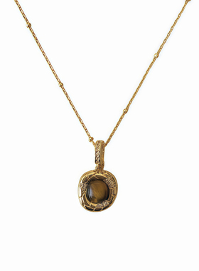 圣瓦西里｜复古高级感虎眼石项链