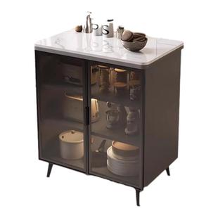 岩板餐边柜置物柜多功能厨房切菜桌操作台多层小岛台可移动储物柜