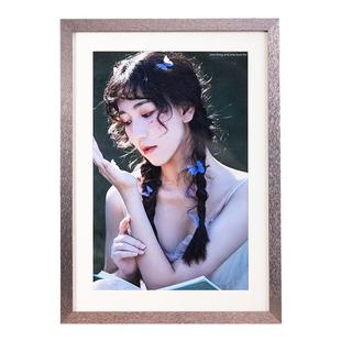 定制公司简介个人照相片放大冲洗照片做成实木相框婚纱照相证书框