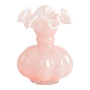 半然中古芬顿花瓶粉色轻奢高级感法式琉璃玻璃插花装饰客厅摆件