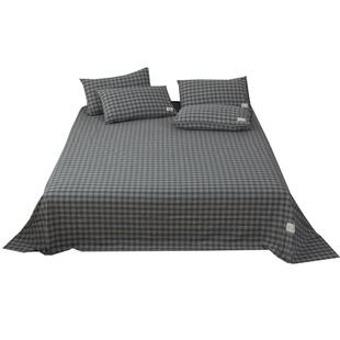 水洗棉纯棉床单单件宿舍学生单人双人床罩日式良品全棉布料三件套