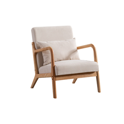 北欧实木阳台休闲酒店单人沙发椅