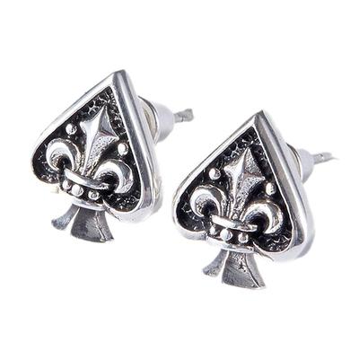 NATIVE STRANGER扑克镶黑宝石耳环925银