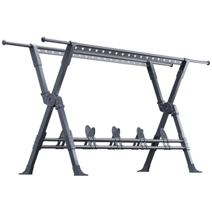 折叠落地式晾衣架家用伸缩晾衣杆室内挂衣架子户外晒被神器晒衣杆