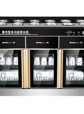 茶水消毒柜商用立式双门包厢备餐柜带抽屉大理石台面调料台餐边柜