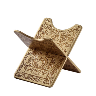 季风雪茄架便携可折叠铜制富贵花雪茄支架带皮套雪茄配件雪茄托