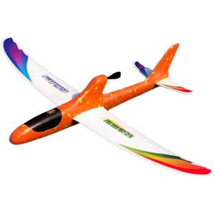 电动飞机泡沫滑翔机手抛组装玩具彩虹号户外自由飞行充电耐摔投掷
