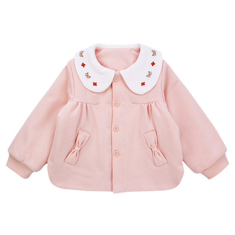 童泰2025秋季1-5岁婴幼儿女宝宝衣服外出薄款棉服外出上衣外套