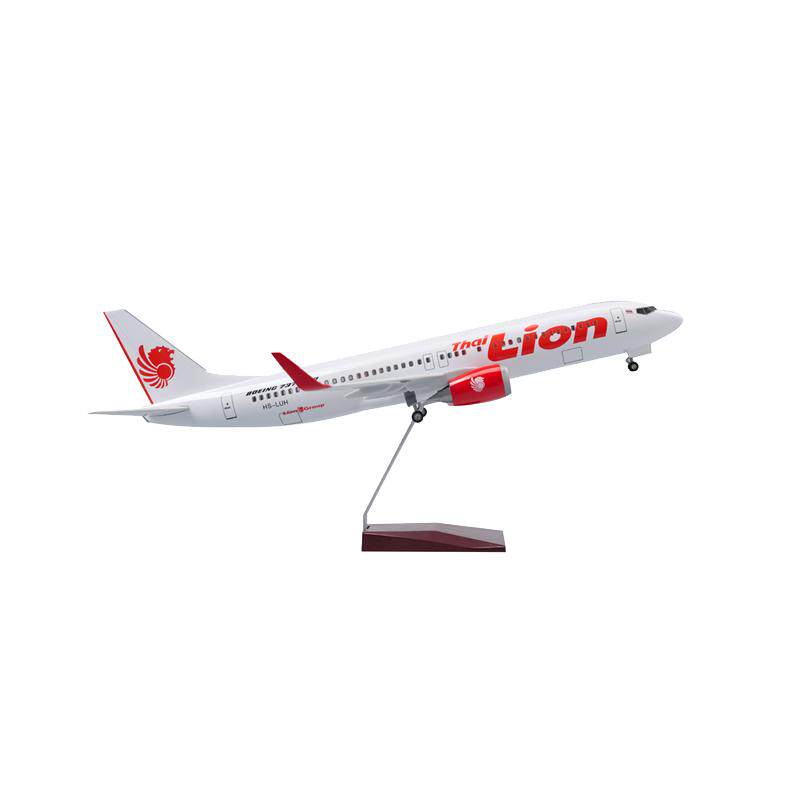 带灯仿真泰国狮航狮子航空737客机飞机模型礼物摆件航模LionAir