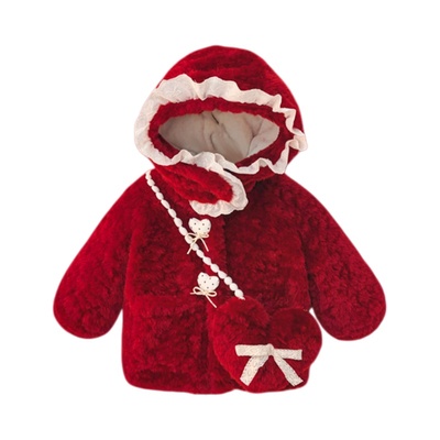 女童毛毛衣外套秋冬款2025新款