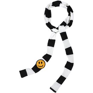 潮牌原创设计黑白条纹细窄长条围巾凹造型男女装饰小众护颈小围脖