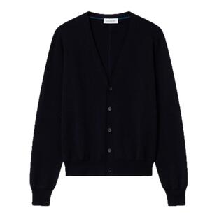 【新年甄选】LANVIN浪凡 男士春简约V领绵羊毛针织开衫毛衣外套