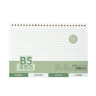 横版上翻B5不硌手活页本方格替芯康奈尔思维导图可拆卸笔记本K