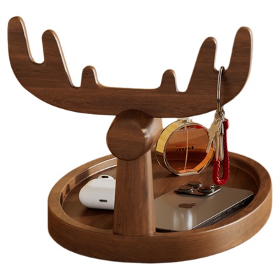 橡胶木材质玄关置物架