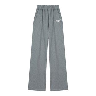 PHISM春夏新品花边腰卫裤女宽松运动休闲长裤松紧腰字母印花