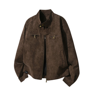 it :5cm/FIVECM复古防风麂皮夹克外套男士2025冬季休闲高级感外衣