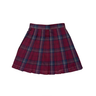 【玄格裙】盛夏海岸线jk玄红格裙学院风jk百褶裙高腰显瘦超短裙女