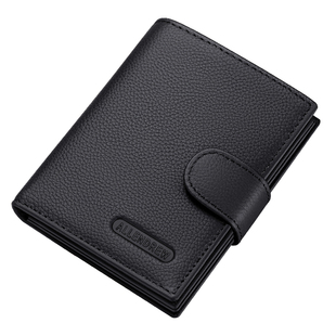 头层牛皮钱包男款2025年最新款竖款真皮驾驶证防消磁防盗刷钱夹