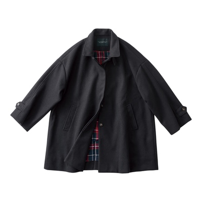 女式缩绒落肩英伦风廓形大衣