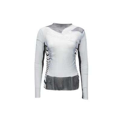 tq区CoutureMade T恤女25春夏微透网纱拼接感打底衫上衣