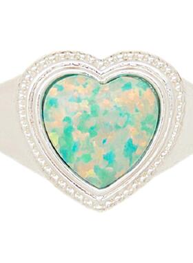 Oups！女欧泊小众设计爱心戒指