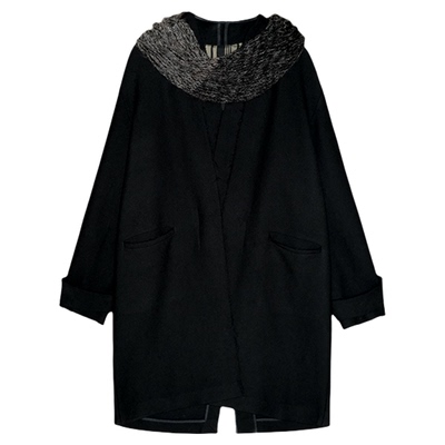 NB B丨进口羊毛围脖一体式 保暖亲肤 男女同款 挺括静奢高智大衣