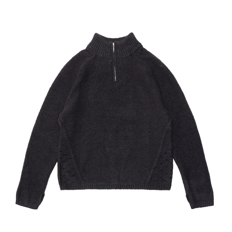 oarism 25AW 机能羊毛半开领毛衣新品日系男女宽松镂空拉链针织衫