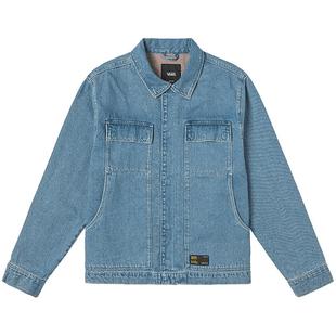 Vans范斯官方 男女情侣纯棉夹克灰蓝色牛仔外套