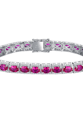 手链卓蝶镀白金镶嵌合成蓝宝石