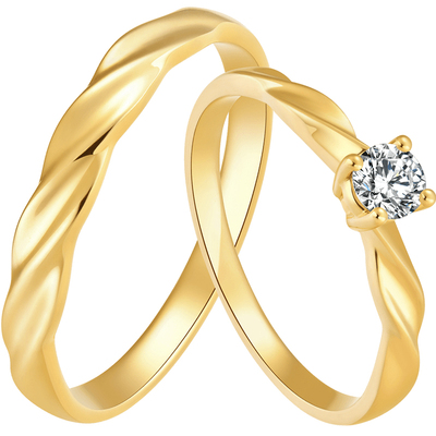 999足金珠宝TSING对戒情侣