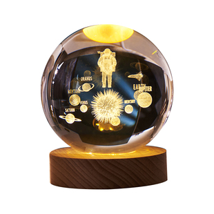 定制创意星空发光水晶球夜灯桌面摆件男生日礼物女生实用走心礼物