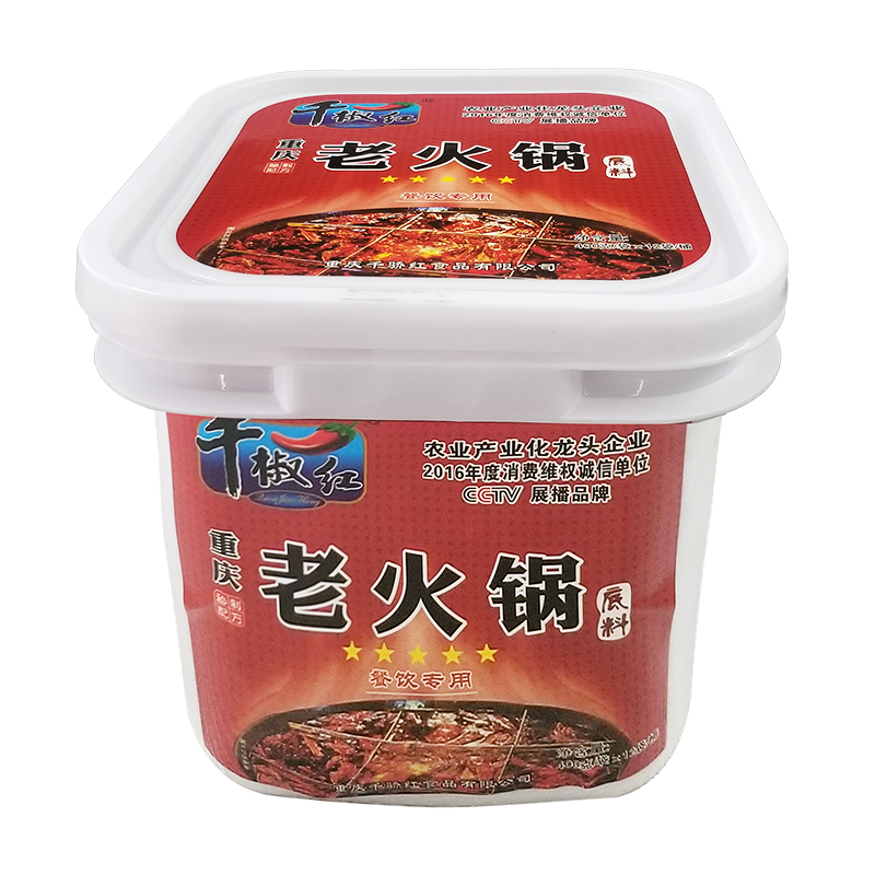 千椒红牛油重庆火锅底料4.8kg正宗麻辣全能型开店餐饮装400g*12袋