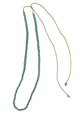 复古纯银绿松石编织异域风项链女